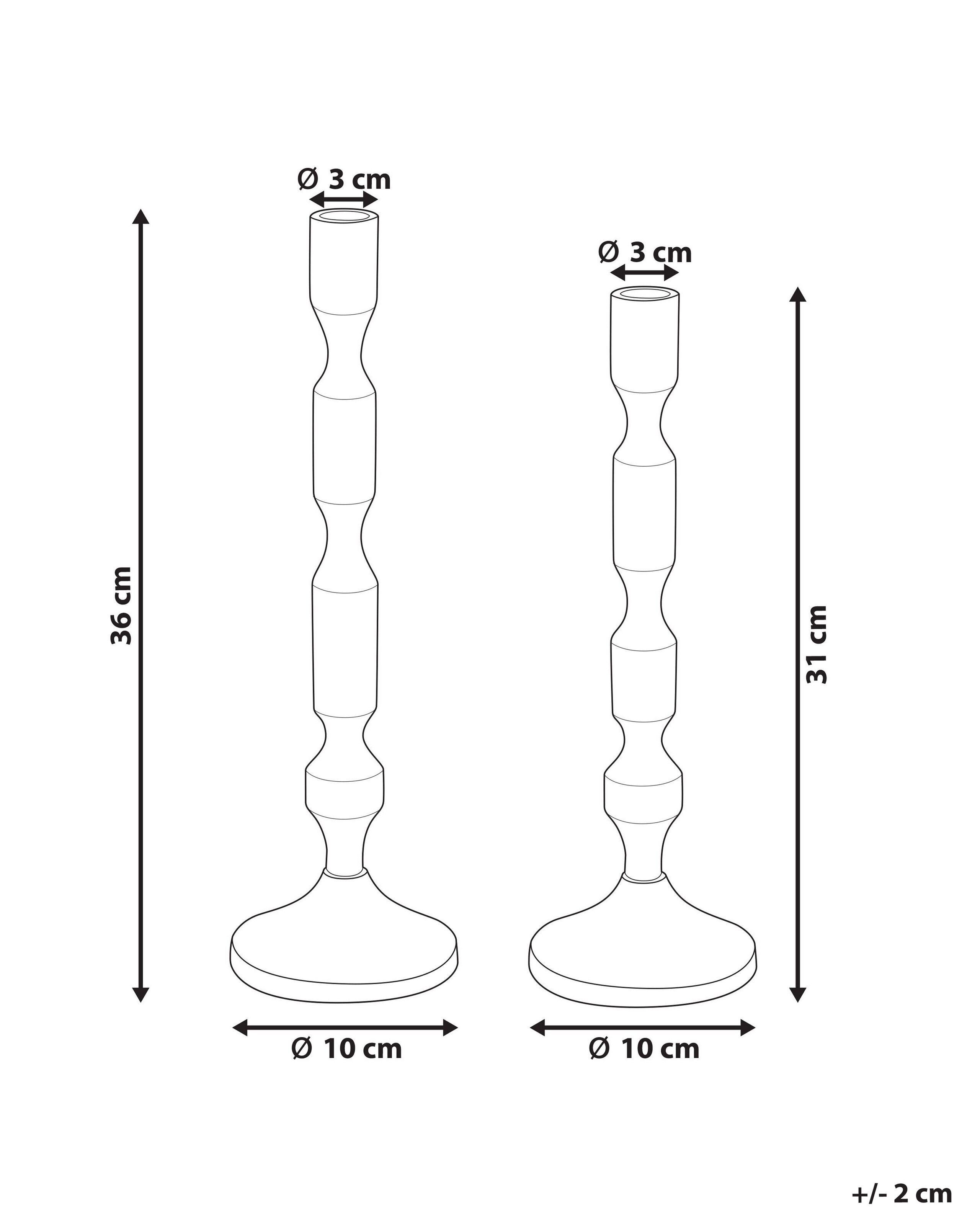 Beliani  Lot de 2 bougeoirs en Aluminium Glamour DIKIRNIS 