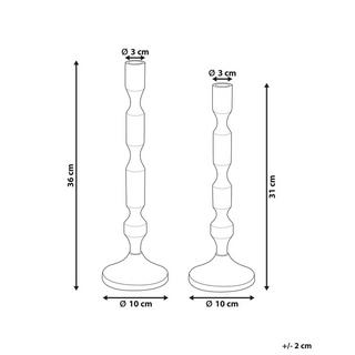 Beliani  Lot de 2 bougeoirs en Aluminium Glamour DIKIRNIS 