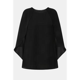 Ulla Popken  Blouse esprit cape, sans manches. Col rond sublimé par de petites pierres fantaisie. 