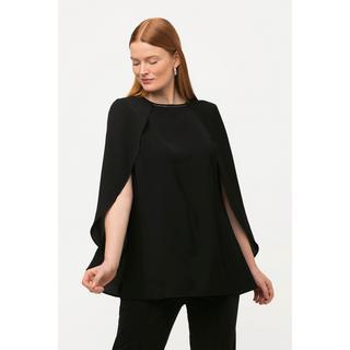 Ulla Popken  Blouse esprit cape, sans manches. Col rond sublimé par de petites pierres fantaisie. 