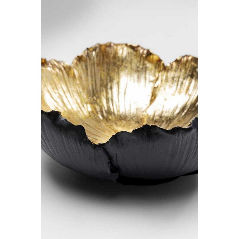KARE Design Coupe décorative Flower Bloom noir or ronde 25  