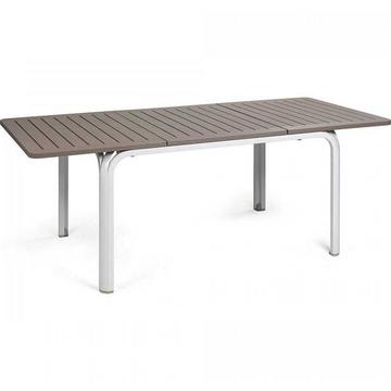 Table de jardin extensible Alloro blanc gris 140