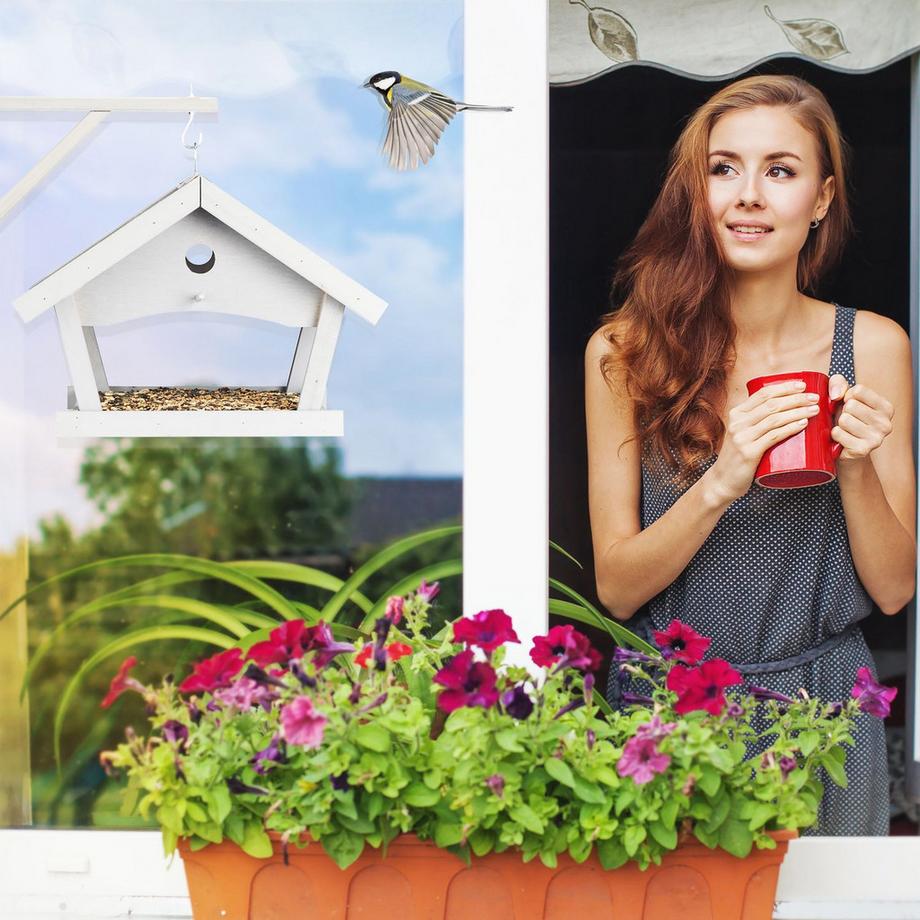 B2X  Mangiatoia per uccelli da parete grigia 