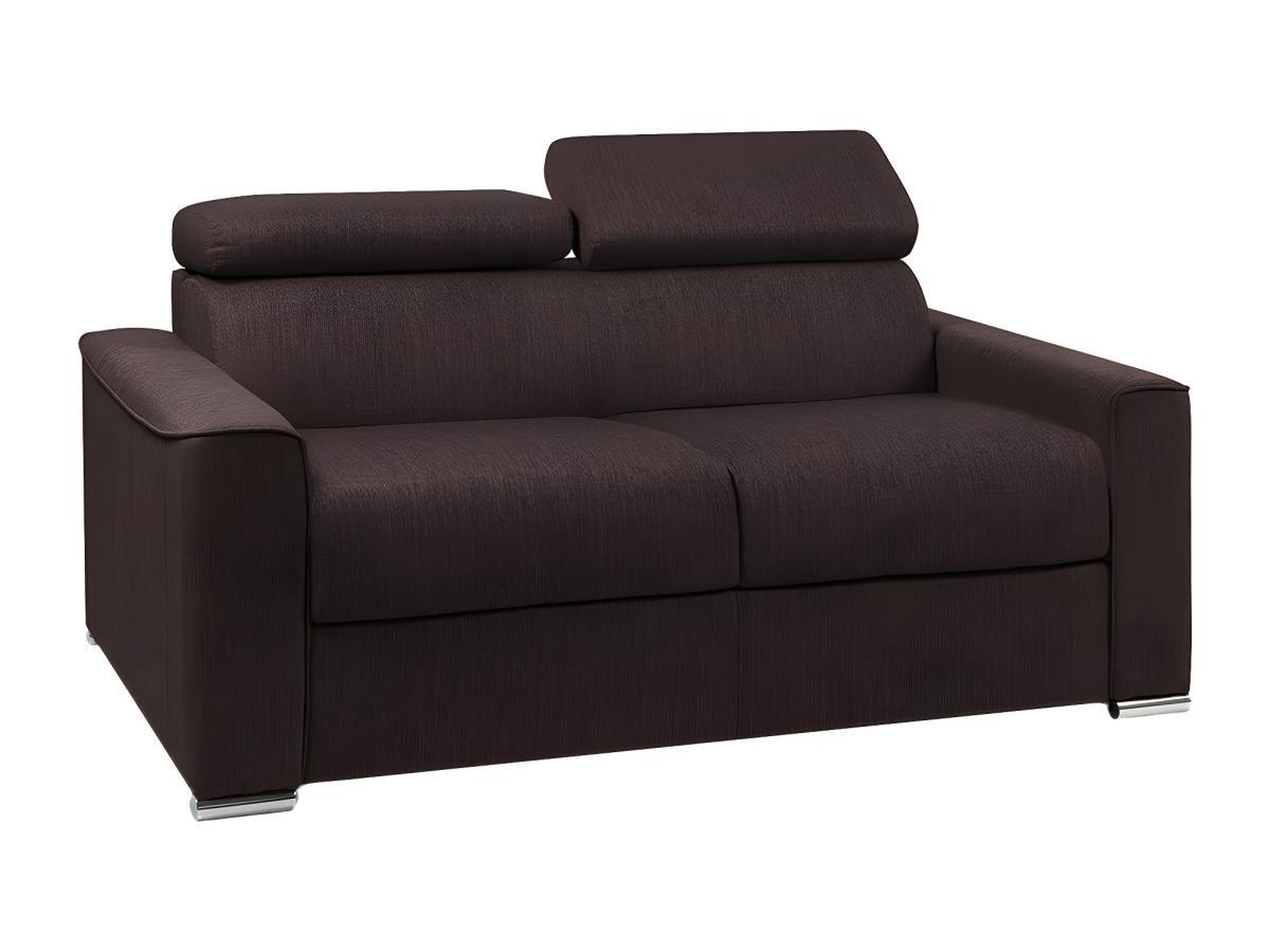 LINEA SOFA Schlafsofa 3-Sitzer - Liegefläche mit Lattenrost: 140 cm - Matratze: 22 cm mit Memory Schaum - Stoff - Braun - VIZIR  