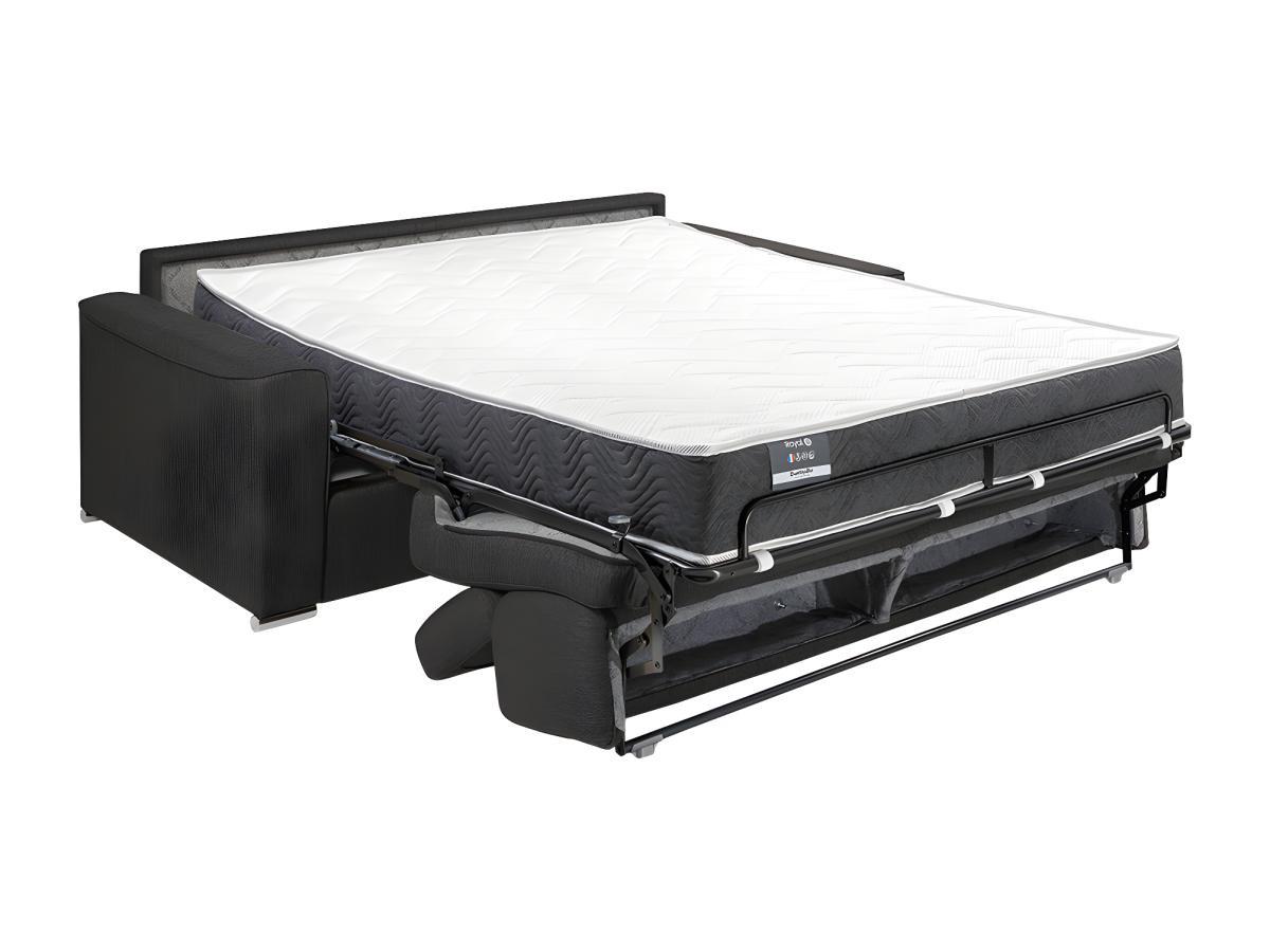 LINEA SOFA Schlafsofa 3-Sitzer - Liegefläche mit Lattenrost: 140 cm - Matratze: 22 cm mit Memory Schaum - Stoff - Braun - VIZIR  