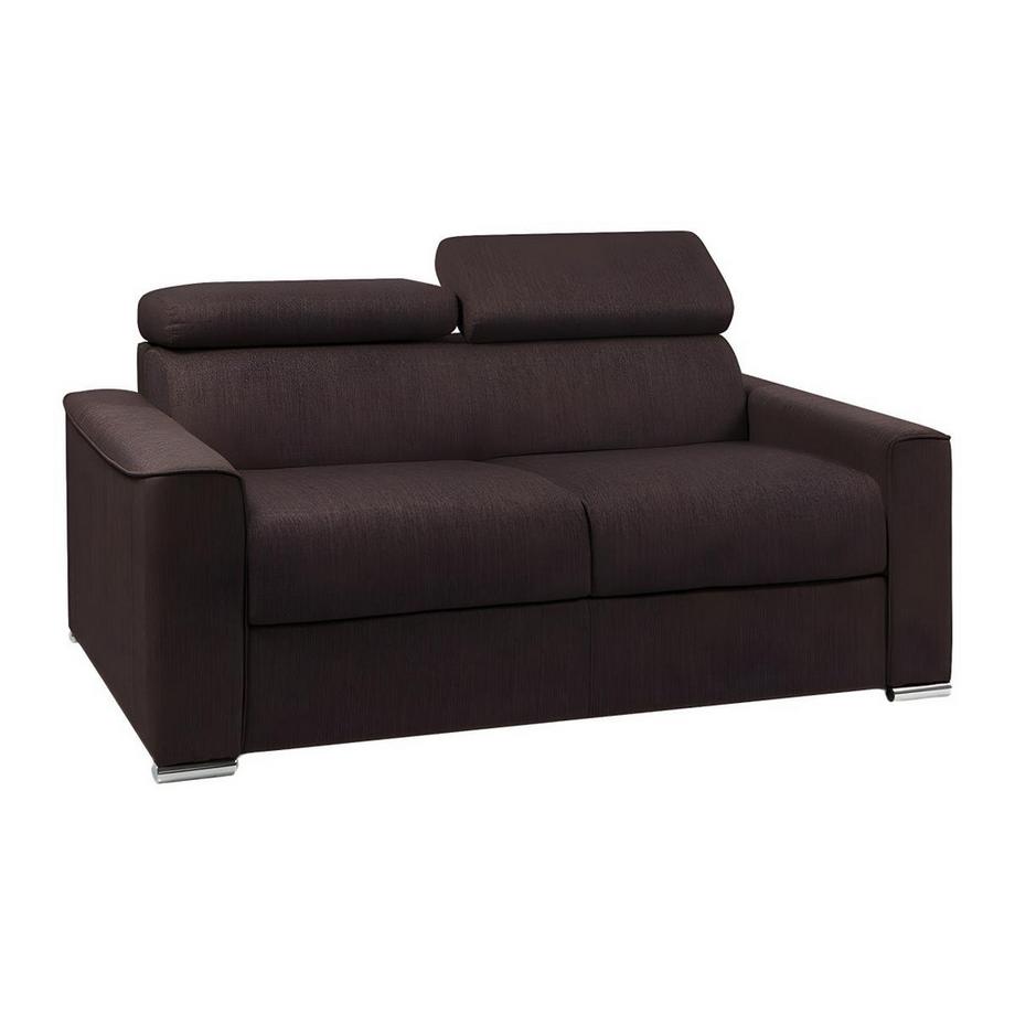 Schlafsofa 3-Sitzer - Liegefläche mit Lattenrost: 140 cm - Matratze: 22 cm mit Memory Schaum - Stoff - Braun - VIZIR