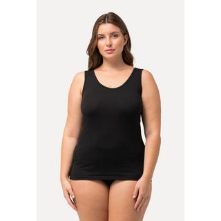 Ulla Popken  Maillot de corps col rond, empiècement en mesh avec petites bouches floquées 