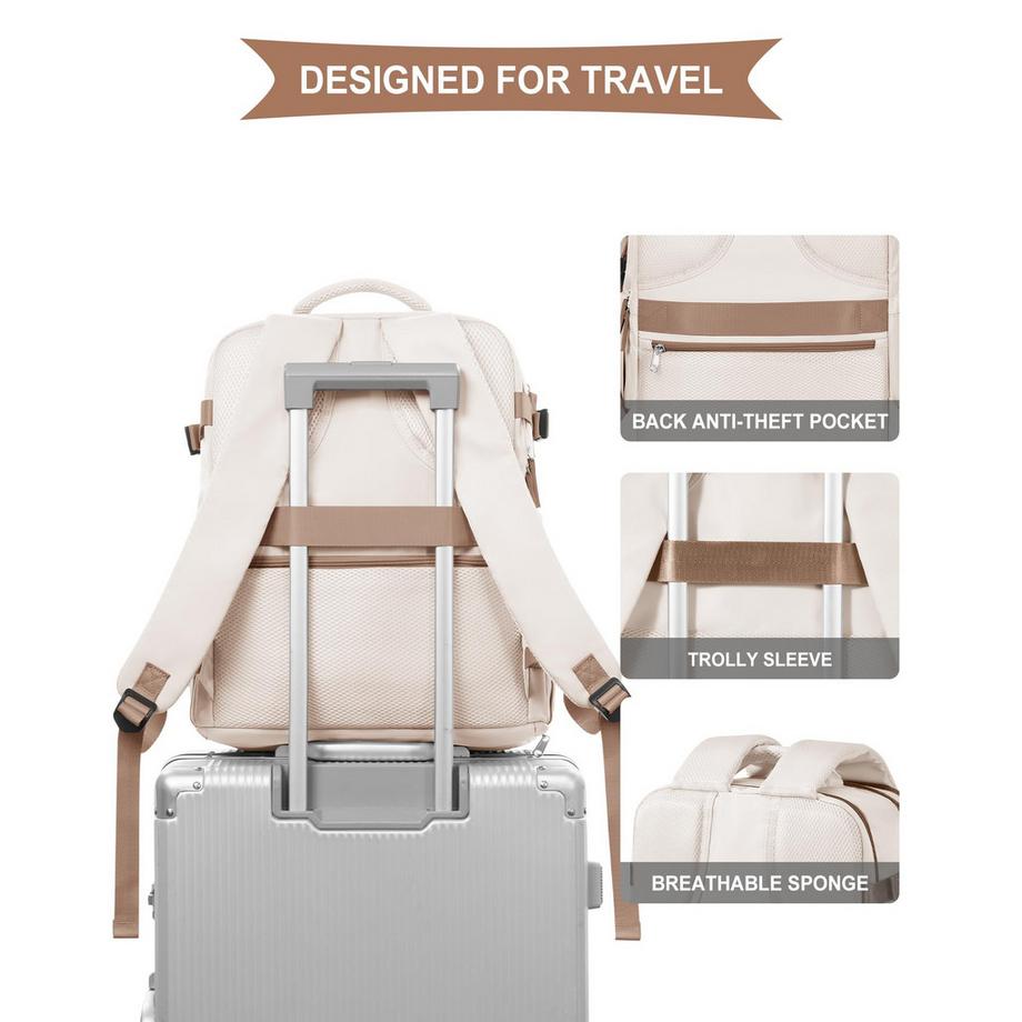 Only-bags.store Sac à dos de voyage pour bagage à main d'avion avec compartiment pour ordinateur portable et compartiment à chaussures  