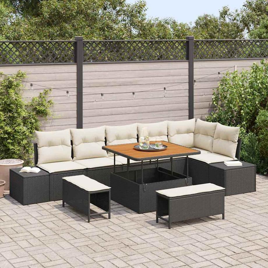 VidaXL Mobilier de jardin poly rattan  