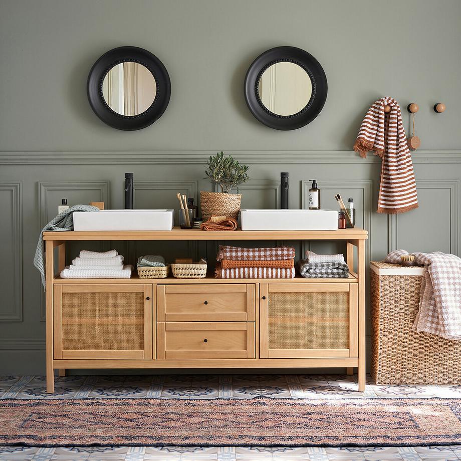 La Redoute Intérieurs Frottee-Badetuch Dinan mit Vichykaro (500 g/m²)  