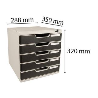 Exacompta Module de classement Modulo Office 5 tiroirs fermables à clé  