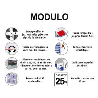 Exacompta Module de classement Modulo Office 5 tiroirs fermables à clé  