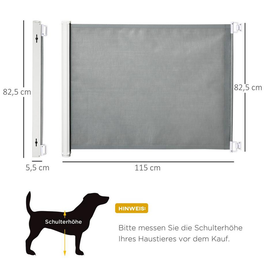 Northio  Barrière De Sécurité Pour Porte D'Escalier Pour Chien Séparateur De Sécurité Extensible 115 L X 82,5 H Cm 
