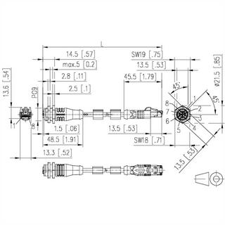 METZ CONNECT  M12 Industrial Ethernet Leitung, X-kodiert, 5.0 m, M12 Buchse gerade - RJ45 Stecker gerade, PUR 