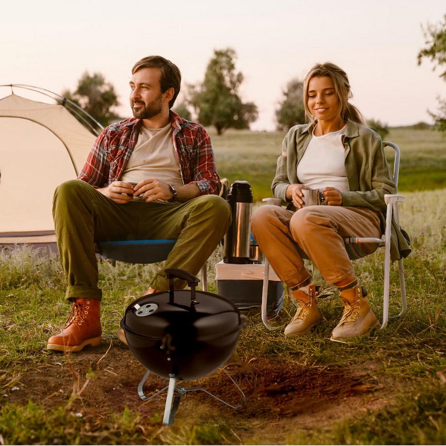Northix  Barbecue portable avec couvercle 