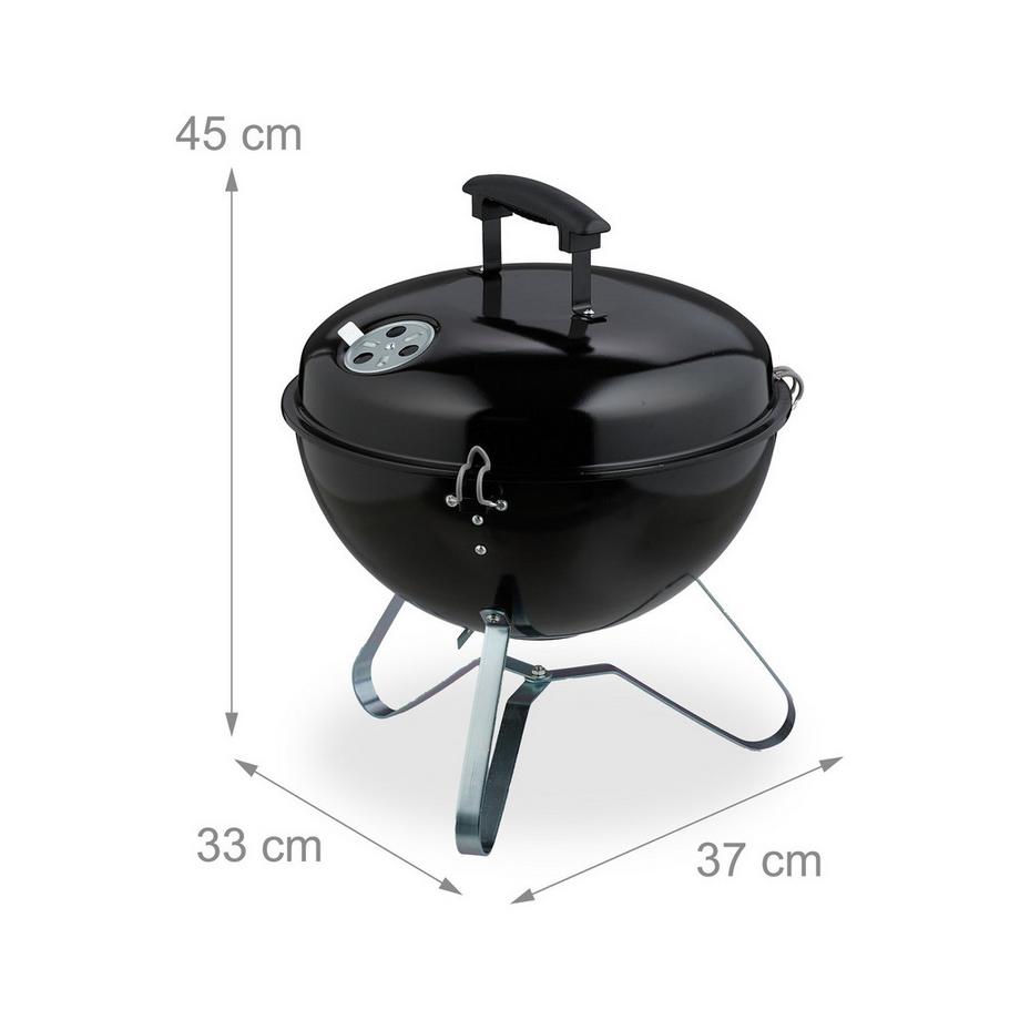 Northix  Barbecue portable avec couvercle 