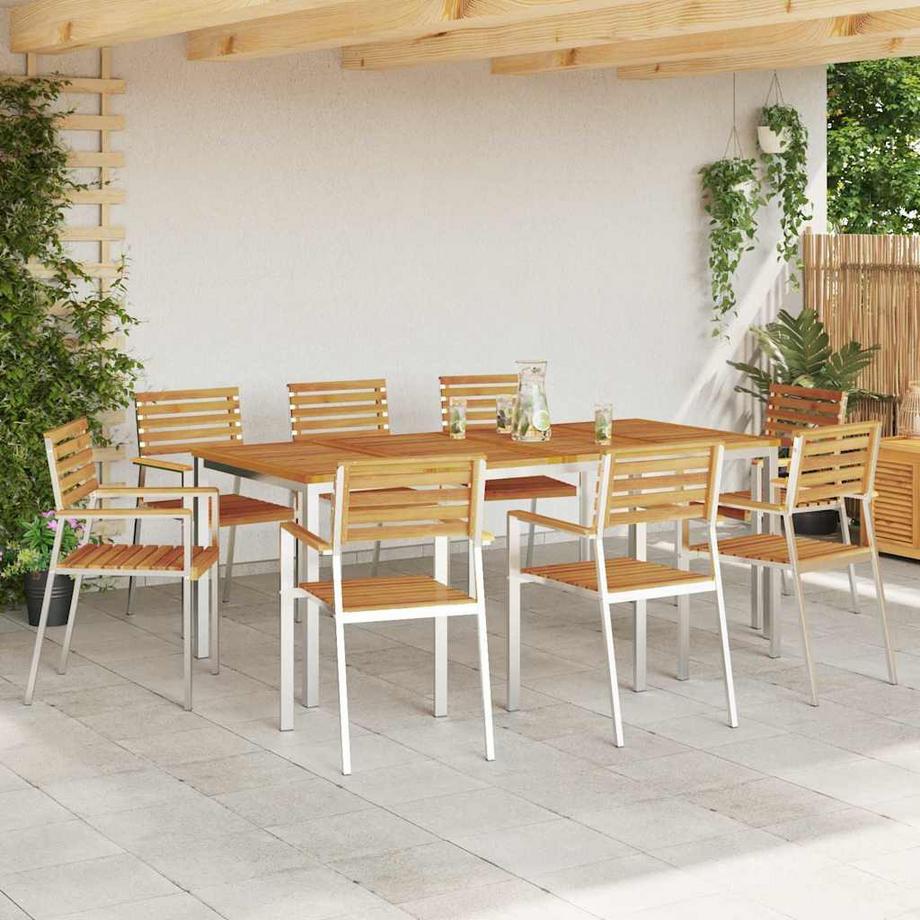 VidaXL Outdoortisch-set massivholz akazie  