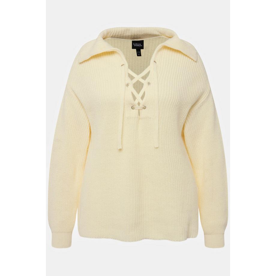 Ulla Popken Maglione Lavorazione Collo Marinaio Maniche Lunghe  