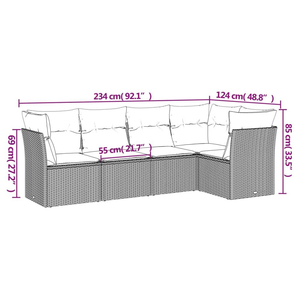 VidaXL Ensemble de canapés de jardin rotin synthétique  