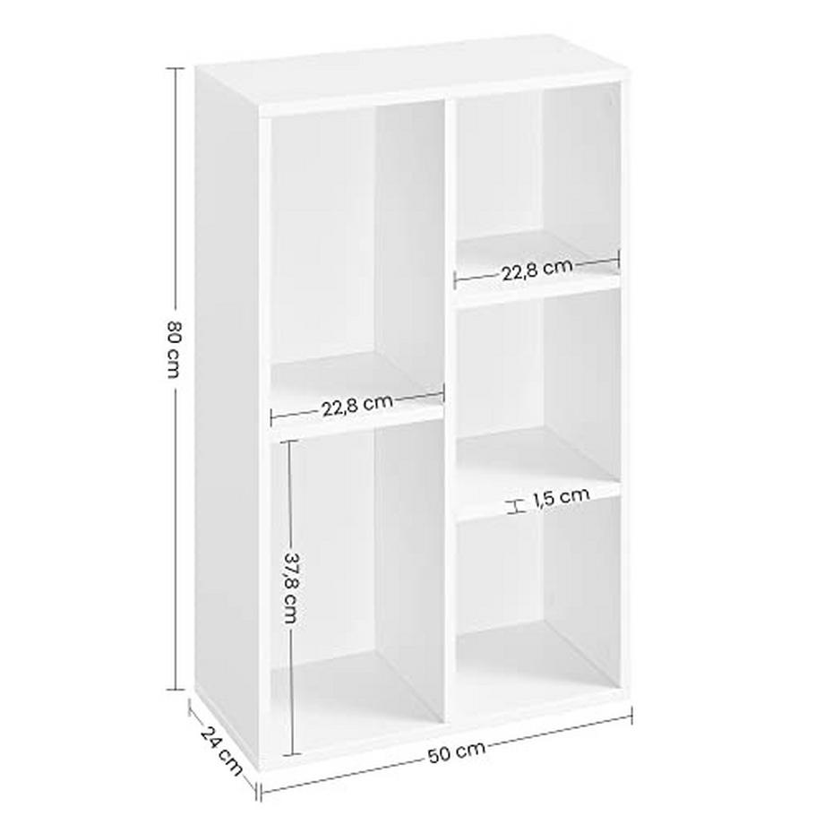 Pricenet Kompakteses Bücherregal mit 5 Ablagen, kratzfest  