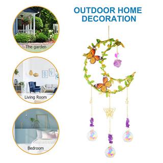 Alopini Cristal de soleil, pendentif lune, décoration de fenêtre, pendentif arc-en-ciel, cristal de soleil, pendentif arc-en-ciel  