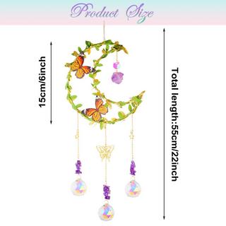 Alopini Cristal de soleil, pendentif lune, décoration de fenêtre, pendentif arc-en-ciel, cristal de soleil, pendentif arc-en-ciel  