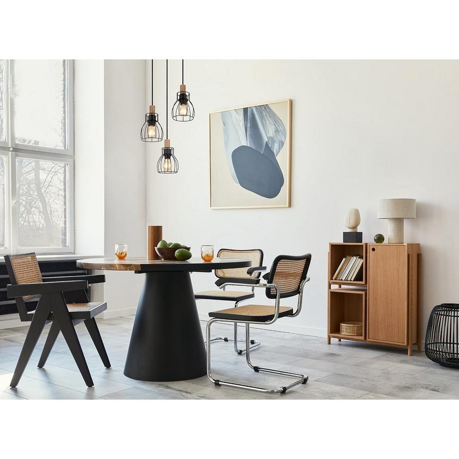 mutoni Lampe à suspension Mina métal noir mat 3xE27  