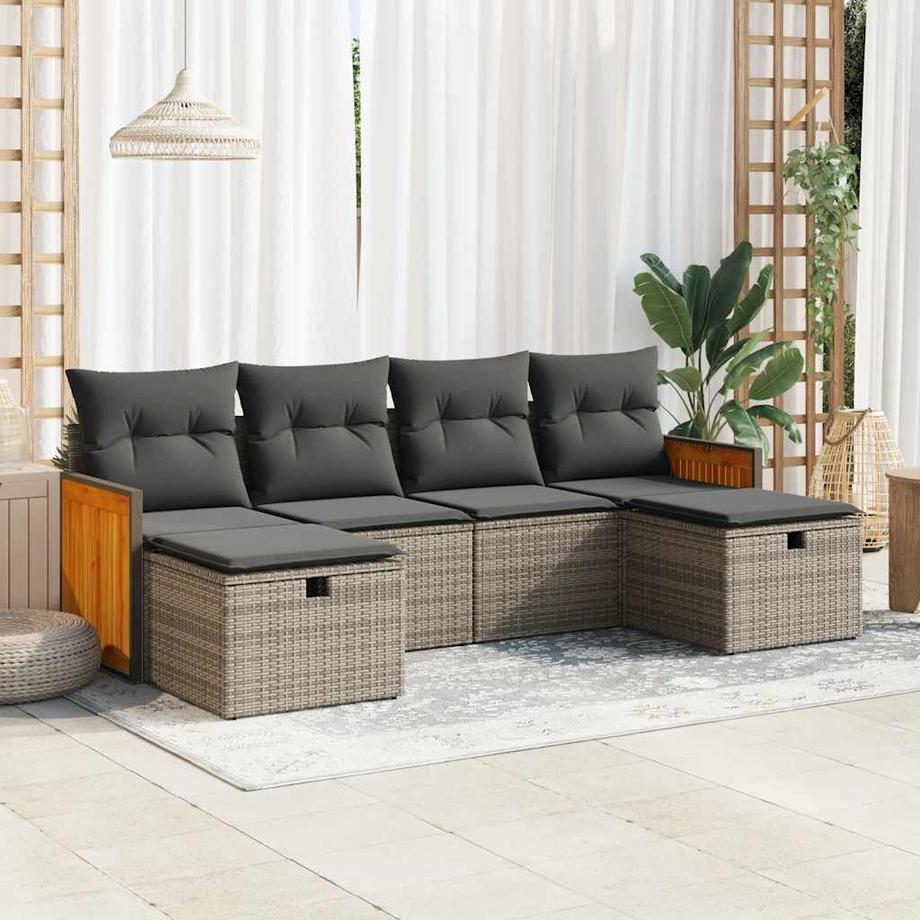 VidaXL Ensemble de canapés de jardin rotin synthétique  