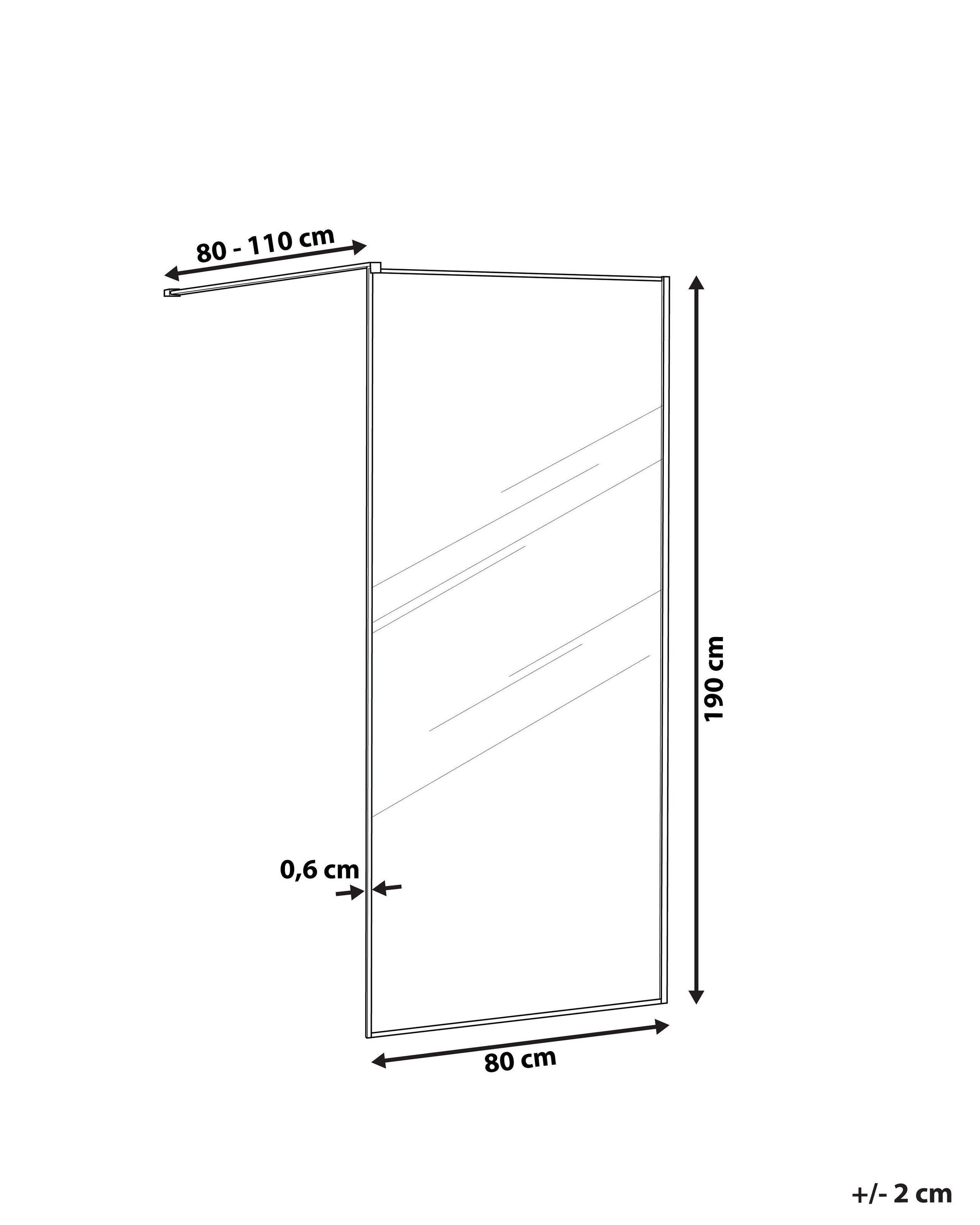 Beliani Duschwand aus Sicherheitsglas Modern WASPAM  