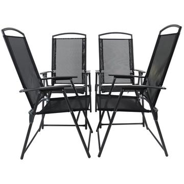 Set de 4 chaises de jardin à haut dossier Textilène Chaise de balcon Camping Chaise pliante