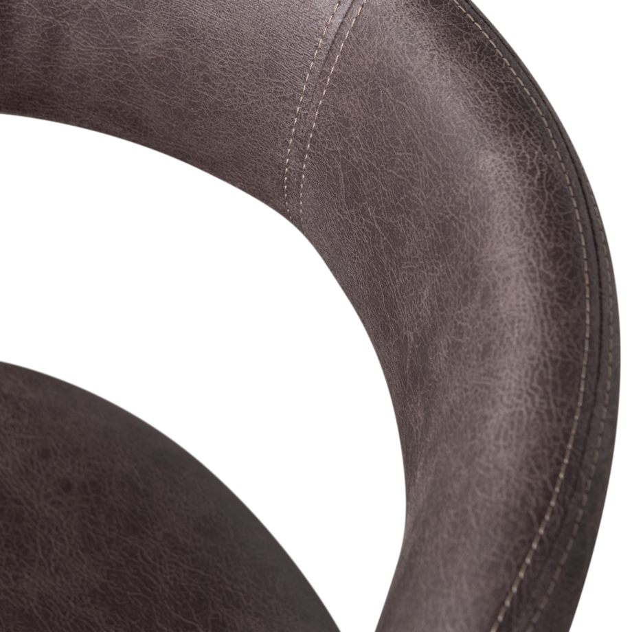 mutoni Sedia da pranzo Noble in pelle nero-grigio  