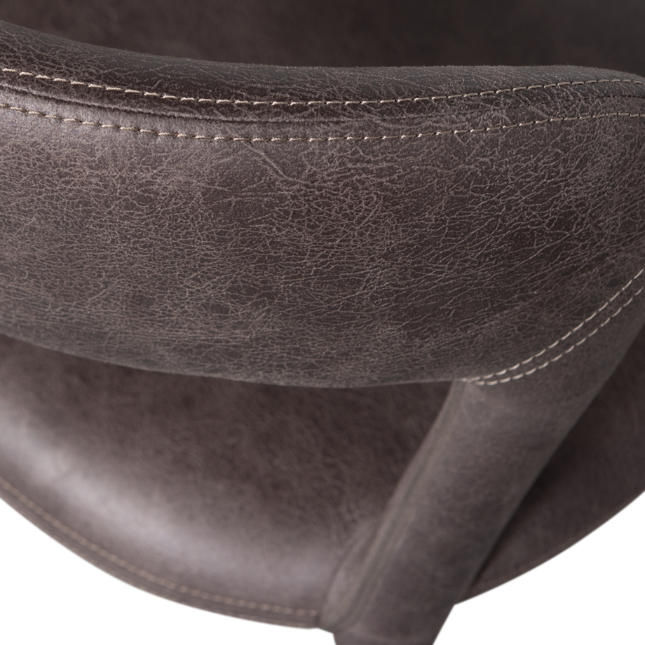 mutoni Sedia da pranzo Noble in pelle nero-grigio  