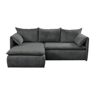 PASCAL MORABITO Ecksofa mit Schlaffunktion - Ecke links - Cord - Anthrazitgrau - TEODORA  