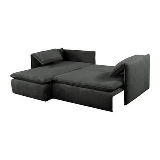 PASCAL MORABITO Ecksofa mit Schlaffunktion - Ecke links - Cord - Anthrazitgrau - TEODORA  