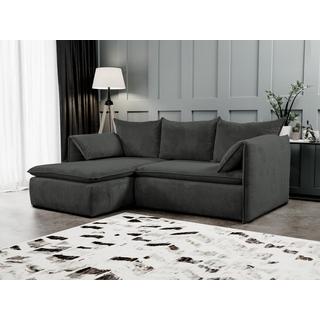 PASCAL MORABITO Ecksofa mit Schlaffunktion - Ecke links - Cord - Anthrazitgrau - TEODORA  