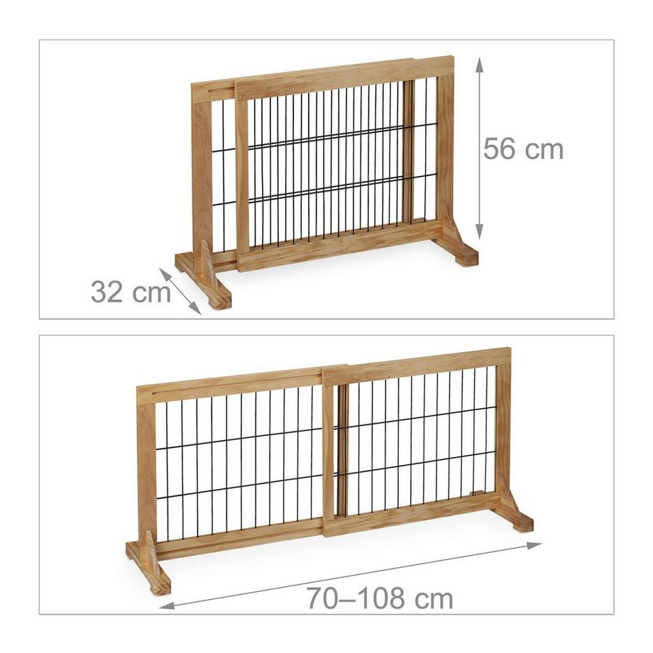 B2X  Einziehbares Sicherheitstor aus Naturholz 
