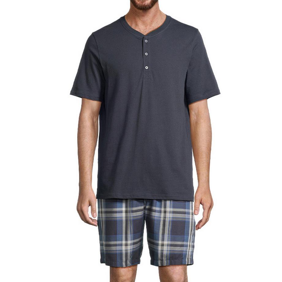 Schiesser Night & Home Pyjama Court Henley Manches Courtes  