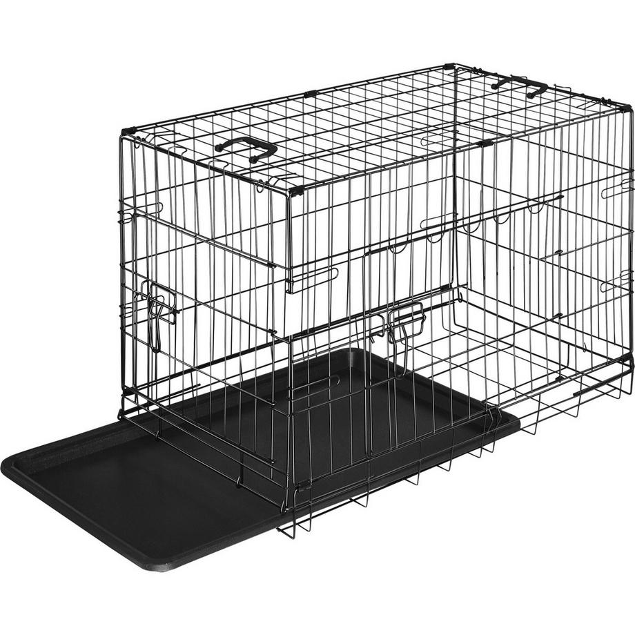 Tectake  Hundekäfig-Gitterbox Luna klappbar, mit 2 Tragegriffen robuste Stahlgitter 