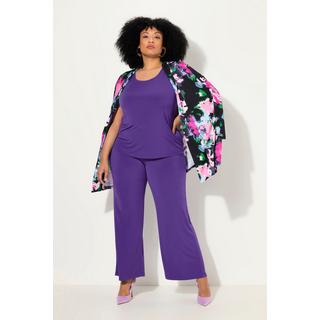 Ulla Popken  Pantalon en jersey à jambe large et taille élastique saphir foncé 