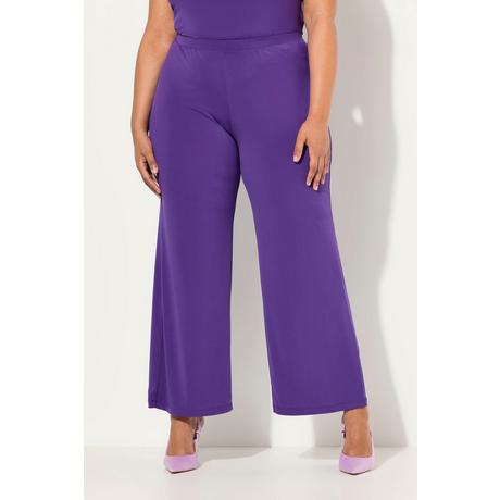 Ulla Popken  Pantalon en jersey à jambe large et taille élastique saphir foncé 