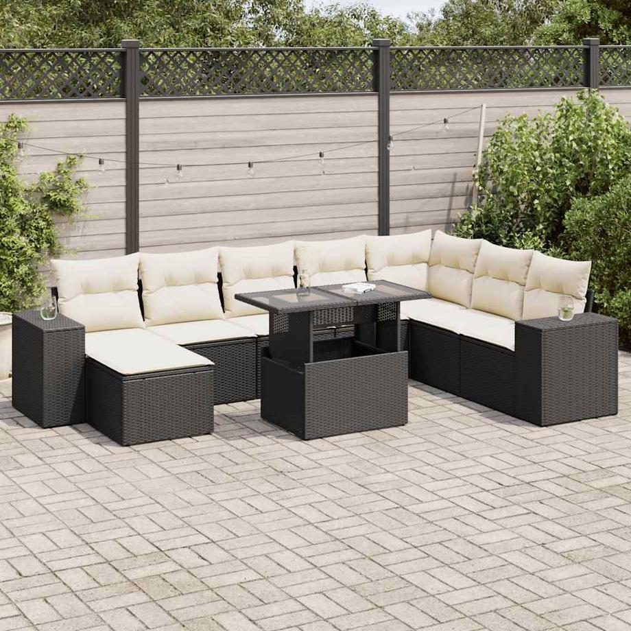 VidaXL set di divani da giardino Polirattan  