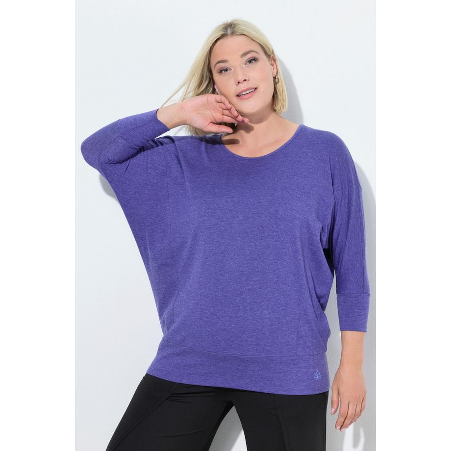 Ulla Popken Maglia Funzionale Oversize Scollo a Barca Maniche 3/4  