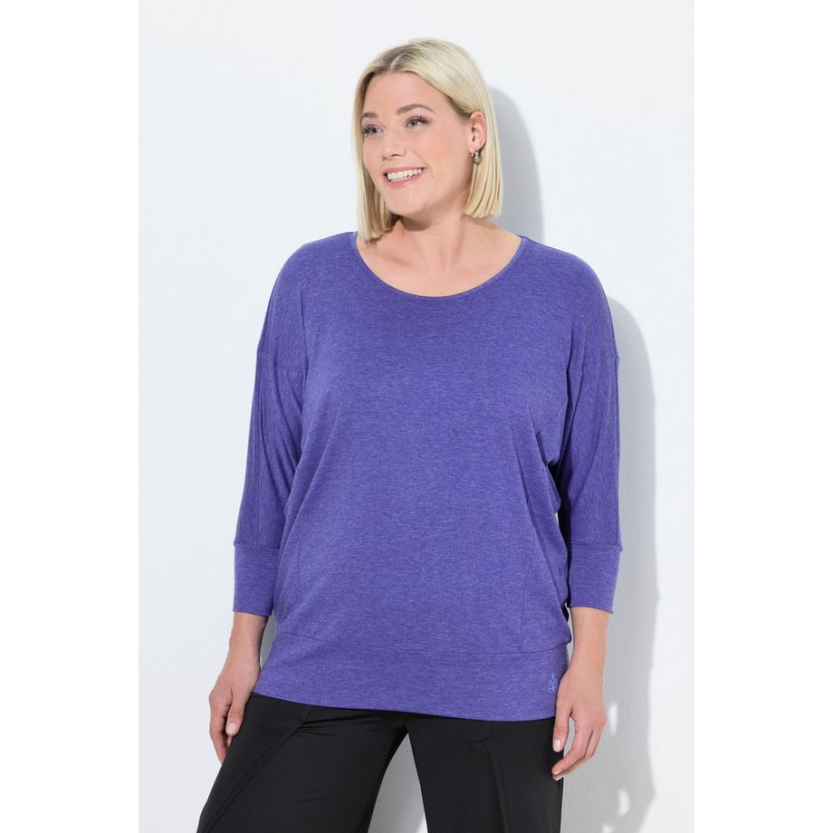 Ulla Popken Maglia Funzionale Oversize Scollo a Barca Maniche 3/4  