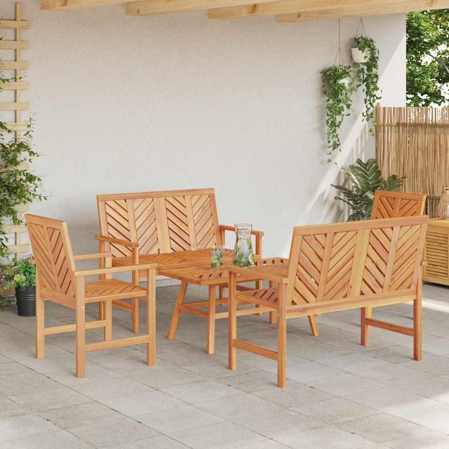 VidaXL Mobilier de jardin bois d'acacia massif  