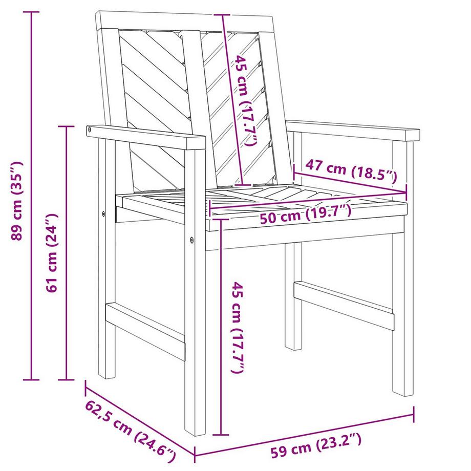VidaXL Mobilier de jardin bois d'acacia massif  