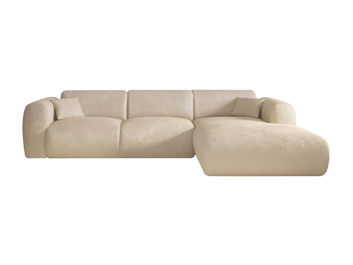 Maison Céphy Großes Ecksofa - Ecke rechts - Strukturstoff - Beige - POGNI von Maison Céphy  