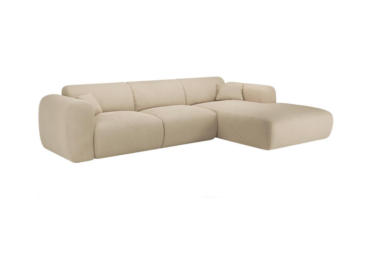 Maison Céphy Großes Ecksofa - Ecke rechts - Strukturstoff - Beige - POGNI von Maison Céphy  