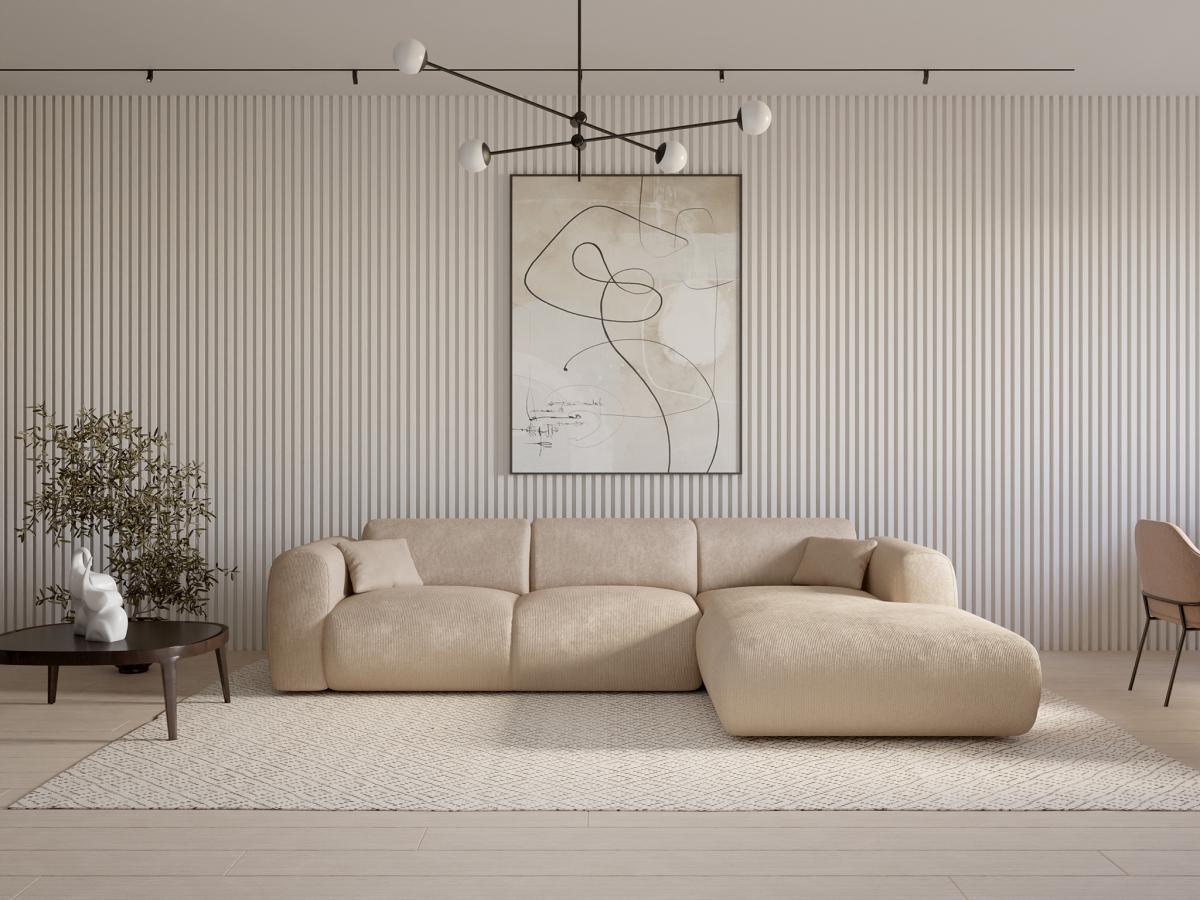 Maison Céphy Großes Ecksofa - Ecke rechts - Strukturstoff - Beige - POGNI von Maison Céphy  