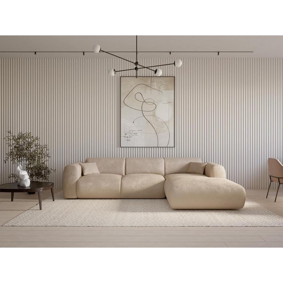Maison Céphy Großes Ecksofa - Ecke rechts - Strukturstoff - Beige - POGNI von Maison Céphy  
