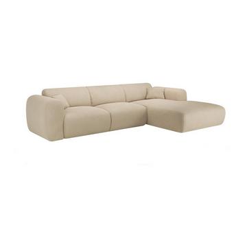 Großes Ecksofa - Ecke rechts - Strukturstoff - Beige - POGNI von Maison Céphy